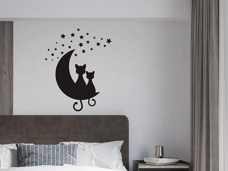Zidna naljepnica "Cats on the moon" - Slika 2