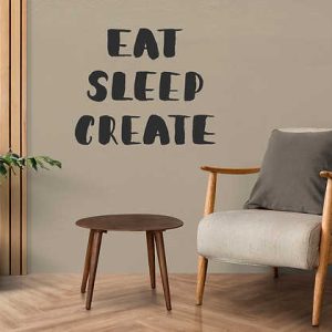 Zidna naljepnica "Eat, sleep, create"
