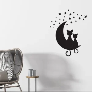 Zidna naljepnica "Cats on the moon"