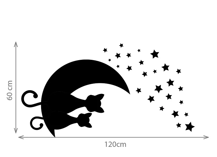 Zidna naljepnica "Cats on the moon" - Slika 4