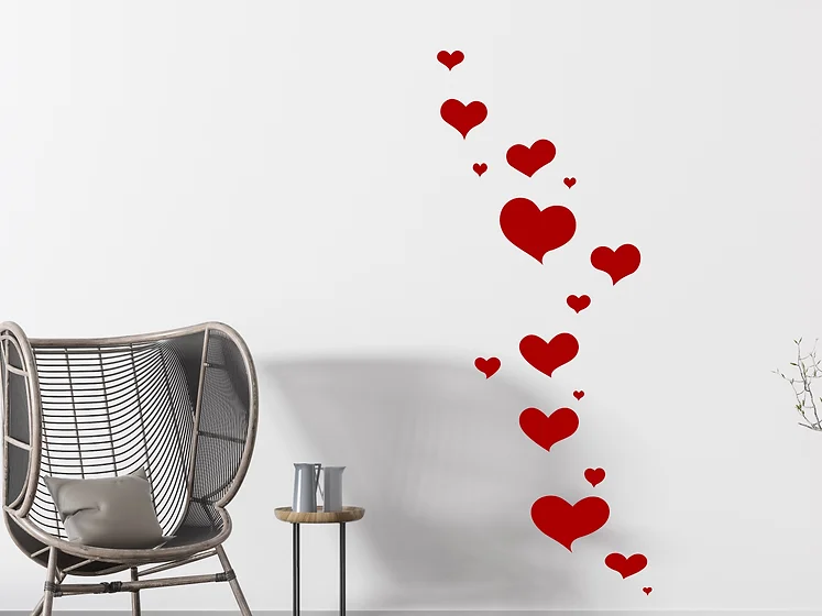 Zidna naljepnica "Red hearts" - Slika 2